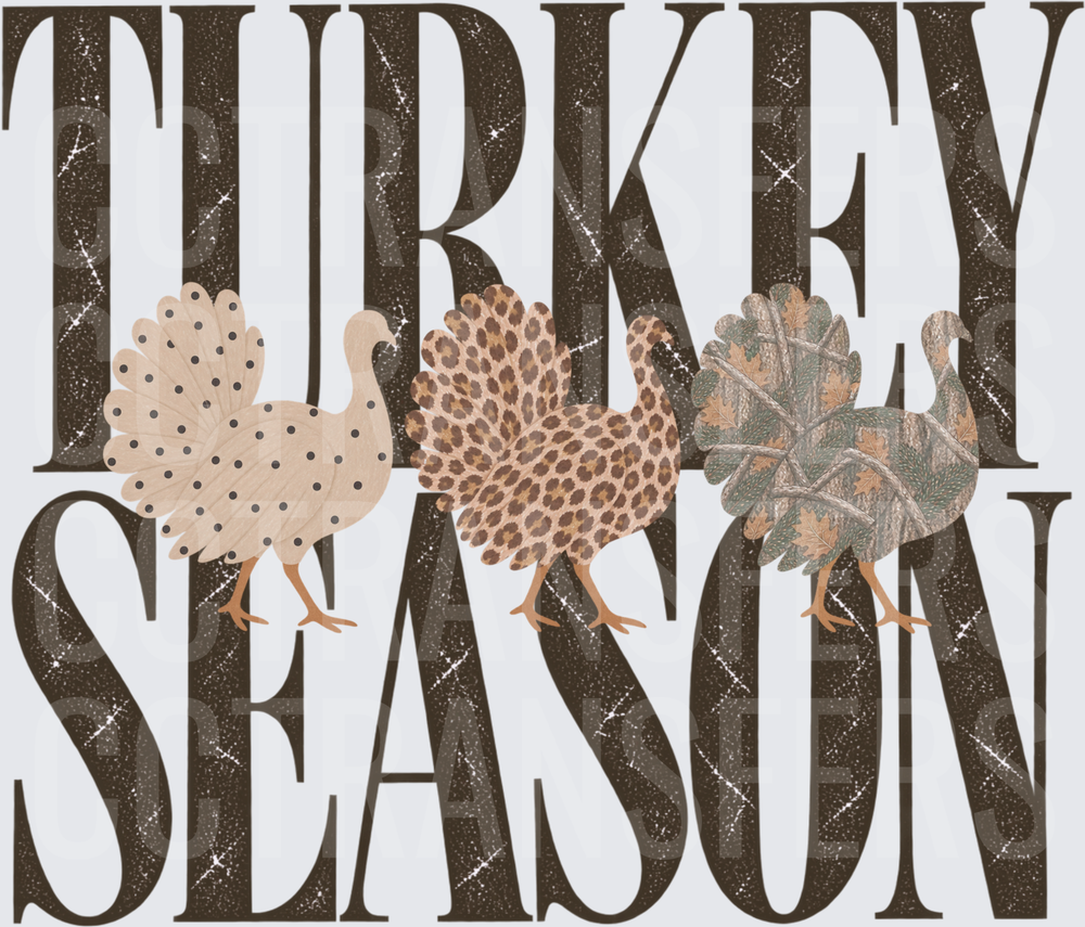 Turkey Season Trio Polka Dot Leopard Camo Birds (DTF)