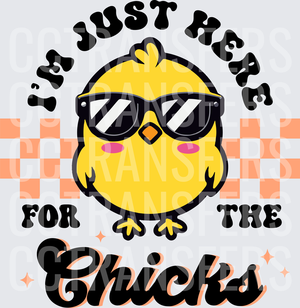 I'm Just Here For The Chicks Cool Baby Chick Sunglasses (DTF)