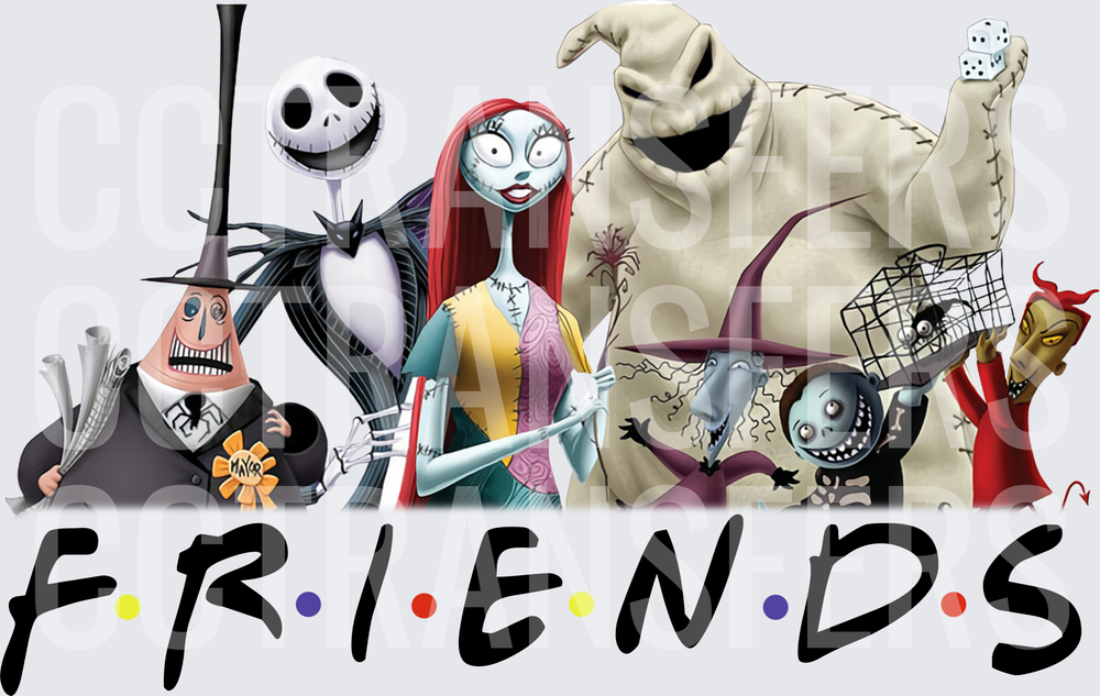 Nightmare Before Christmas Characters FRIENDS Logo (DTF)
