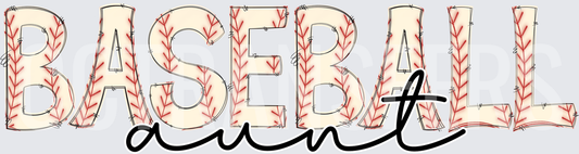 Baseball Aunt Stitched Letter Design (DTF)
