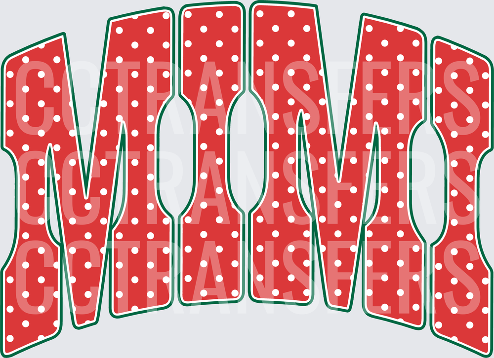 Mimi Red Polka Dot Bold Arched Letters (DTF)
