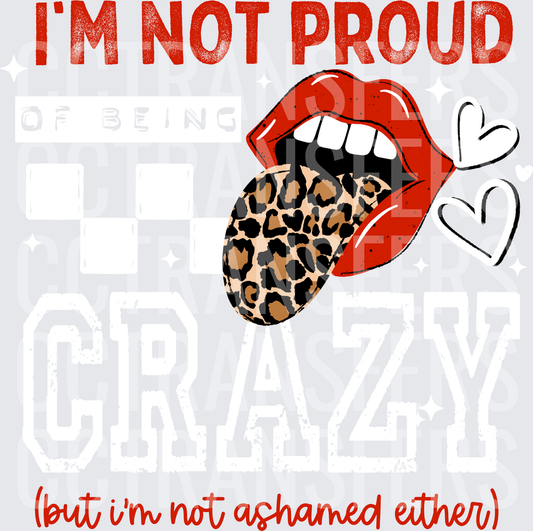 I'm Not Proud But Not Ashamed Red Lips Leopard Tongue (DTF)