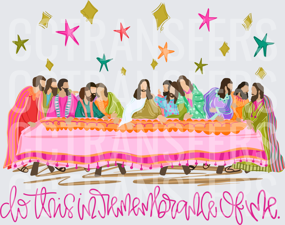 Colorful Last Supper Do This In Remembrance Of Me (DTF)