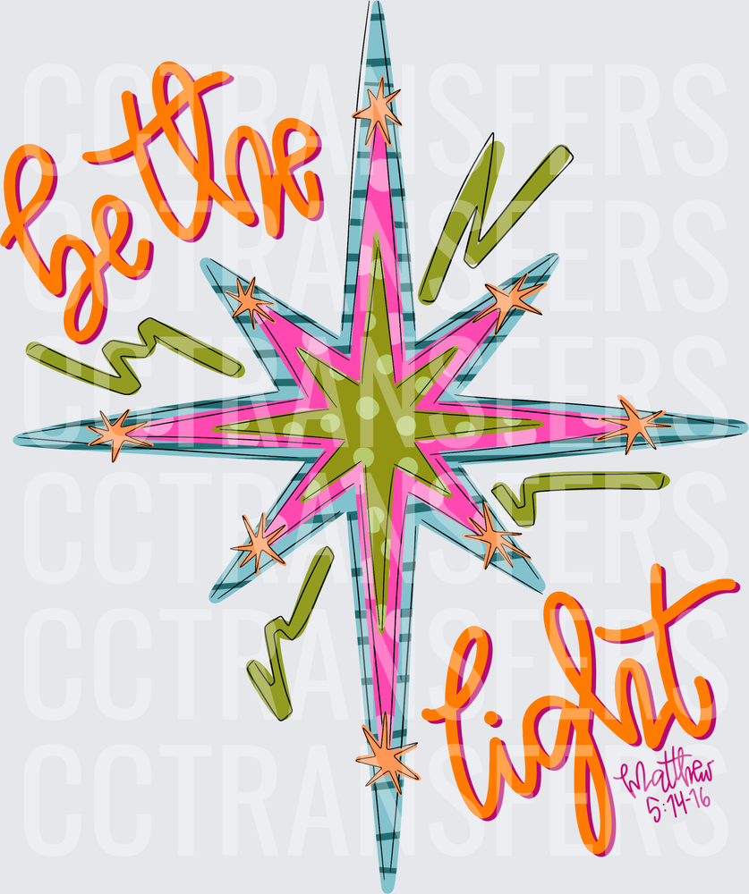 Be The Light Matthew 5:14-16 Star Burst (DTF)