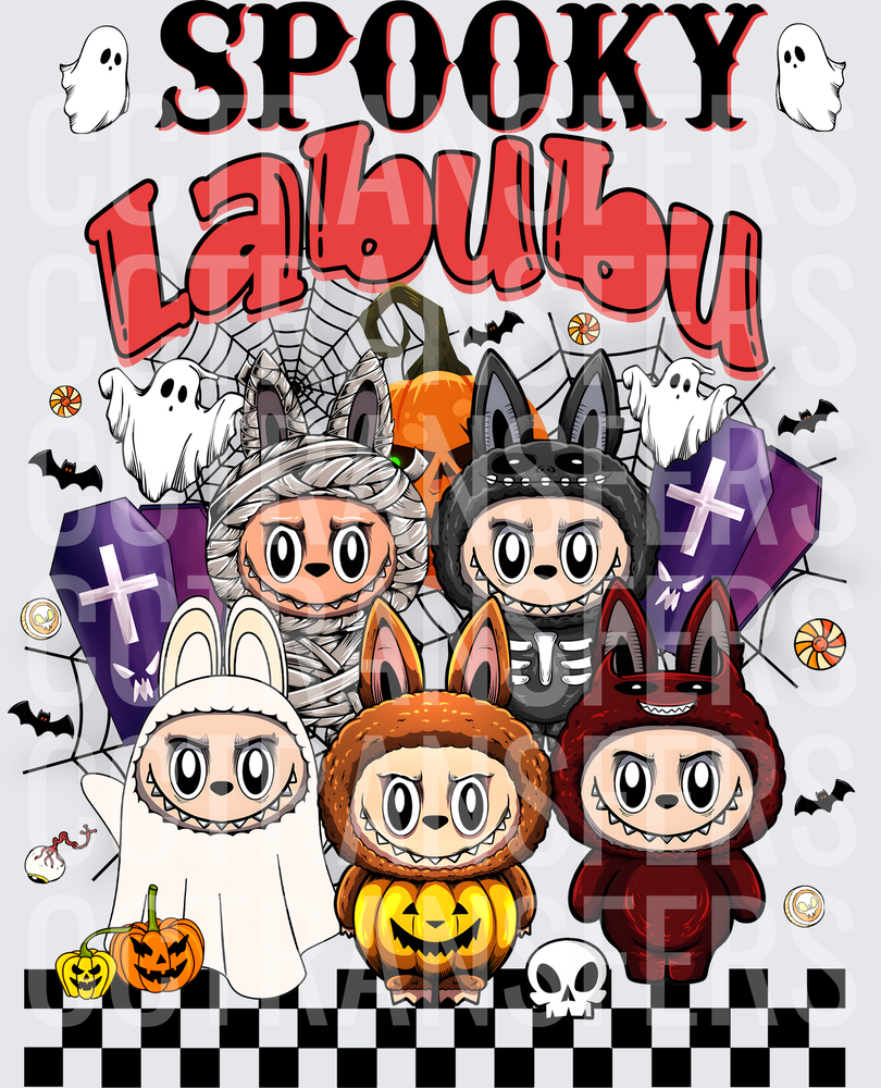 Spooky Labubu Halloween Costume Characters Group (DTF)