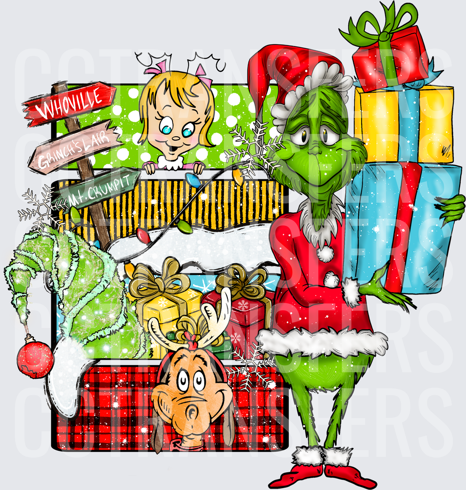 Whoville G-Man & Friends Christmas Holiday Scene (DTF)