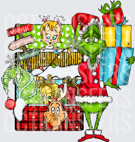 Whoville G-Man & Friends Christmas Holiday Scene (DTF)