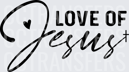 Love of Jesus Heart Cross Faith Script Design (DTF)
