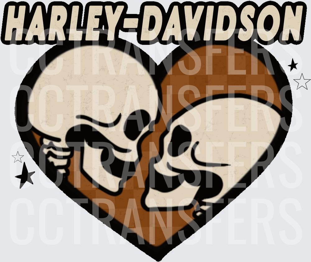 Skull Couple Heart Love Forever Stars (DTF)