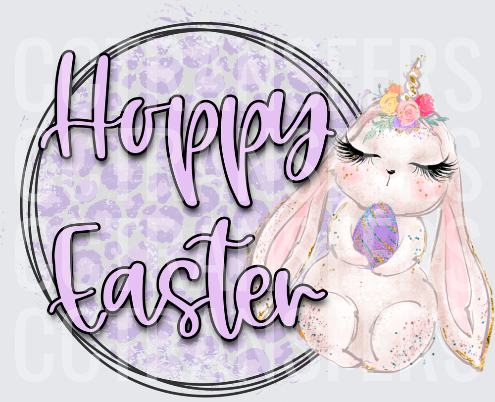 Hoppy Easter Glam Bunny Unicorn Floral Leopard Circle (DTF)