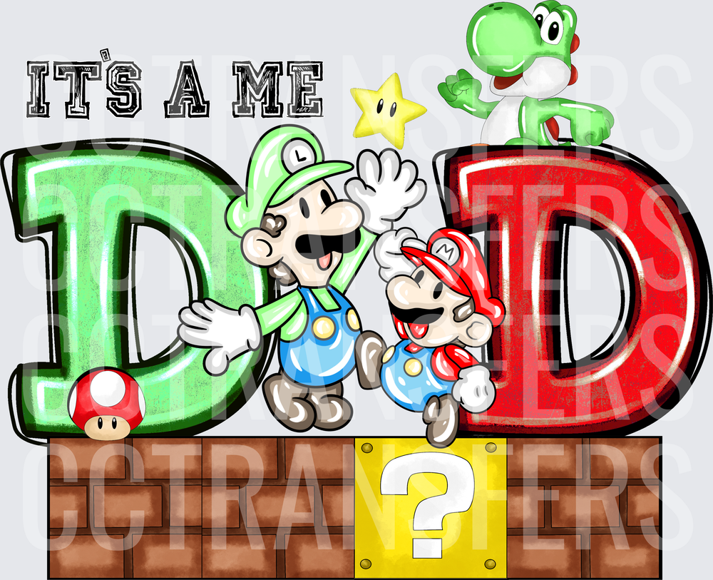 It's A Me Dad Gaming Brothers Yoshi Brick Block (DTF)