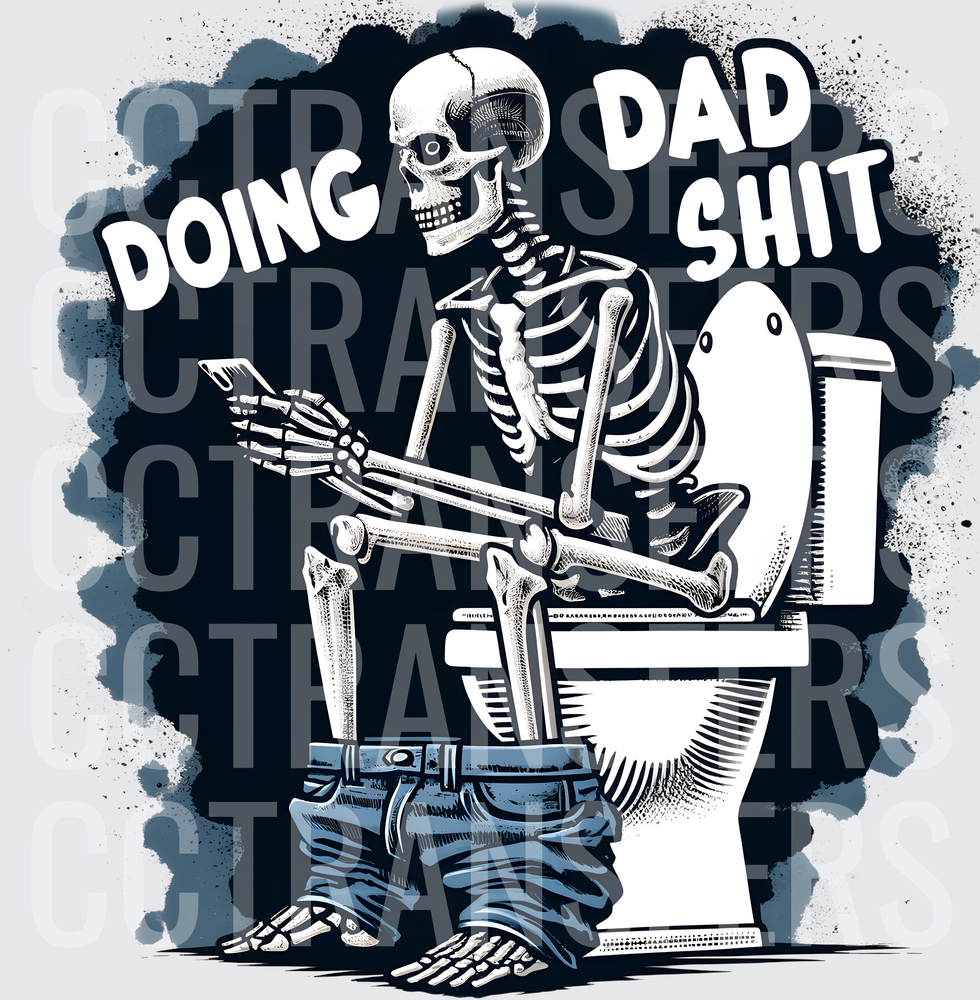 Doing Dad Shit Skeleton on Toilet Scrolling Phone (DTF)
