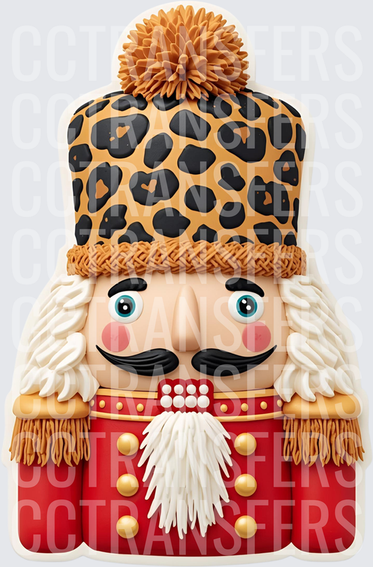 Leopard Print Nutcracker with Pompom Hat (DTF)