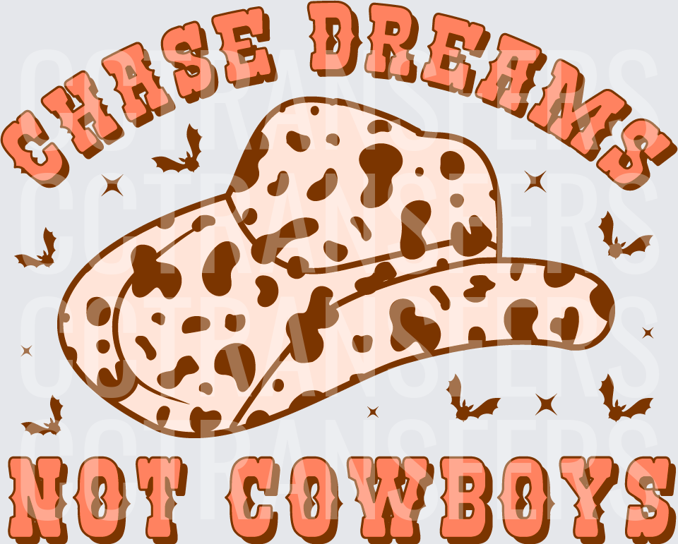 Chase Dreams Not Cowboys Cow Print Hat Bats (DTF)