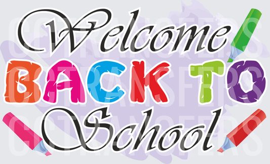 Welcome Back To School Colorful Marker Design (DTF)