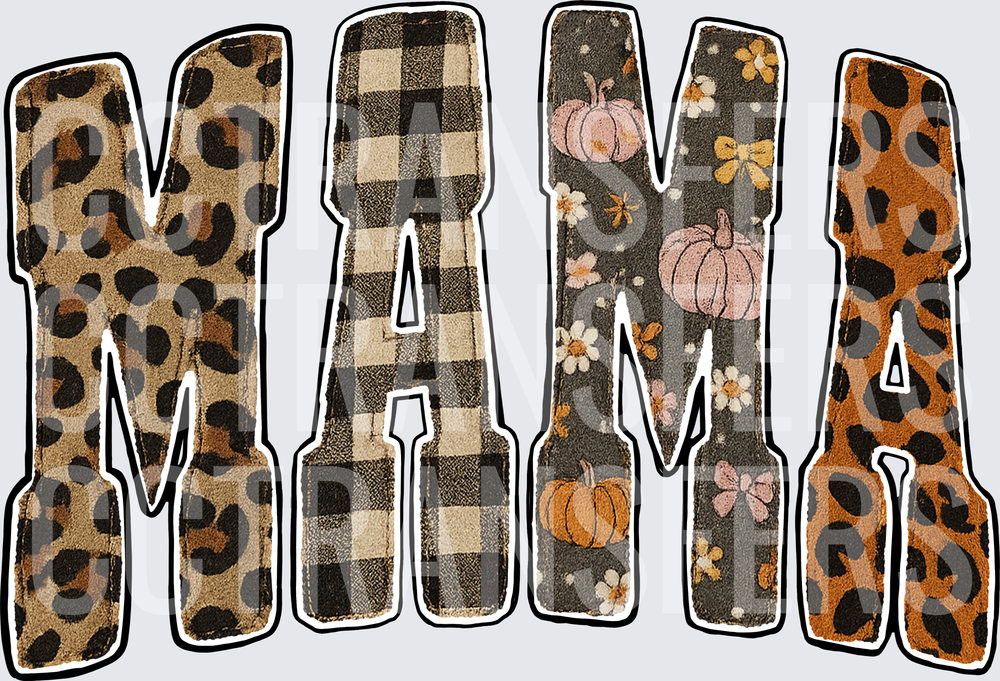 Mama Fall Pumpkin Leopard Buffalo Plaid Mixed Letters (DTF)