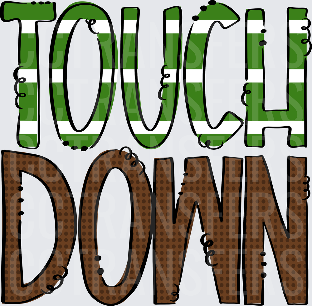 Touchdown Bold Football Field Stripe Lettering (DTF)