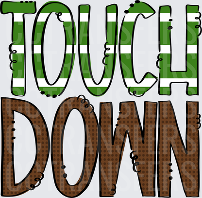 Touchdown Bold Football Field Stripe Lettering (DTF)