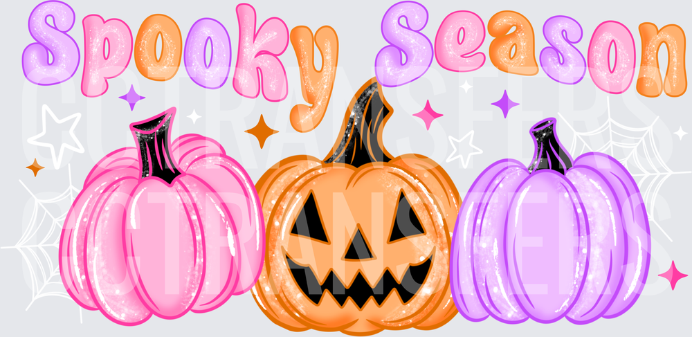 Spooky Season Pink Orange Purple Pumpkin Trio (DTF)