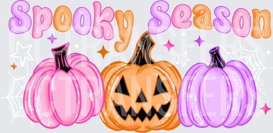 Spooky Season Pink Orange Purple Pumpkin Trio (DTF)