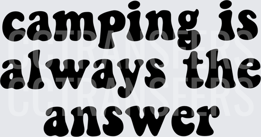 Camping Is Always The Answer Retro Groovy Font (DTF)