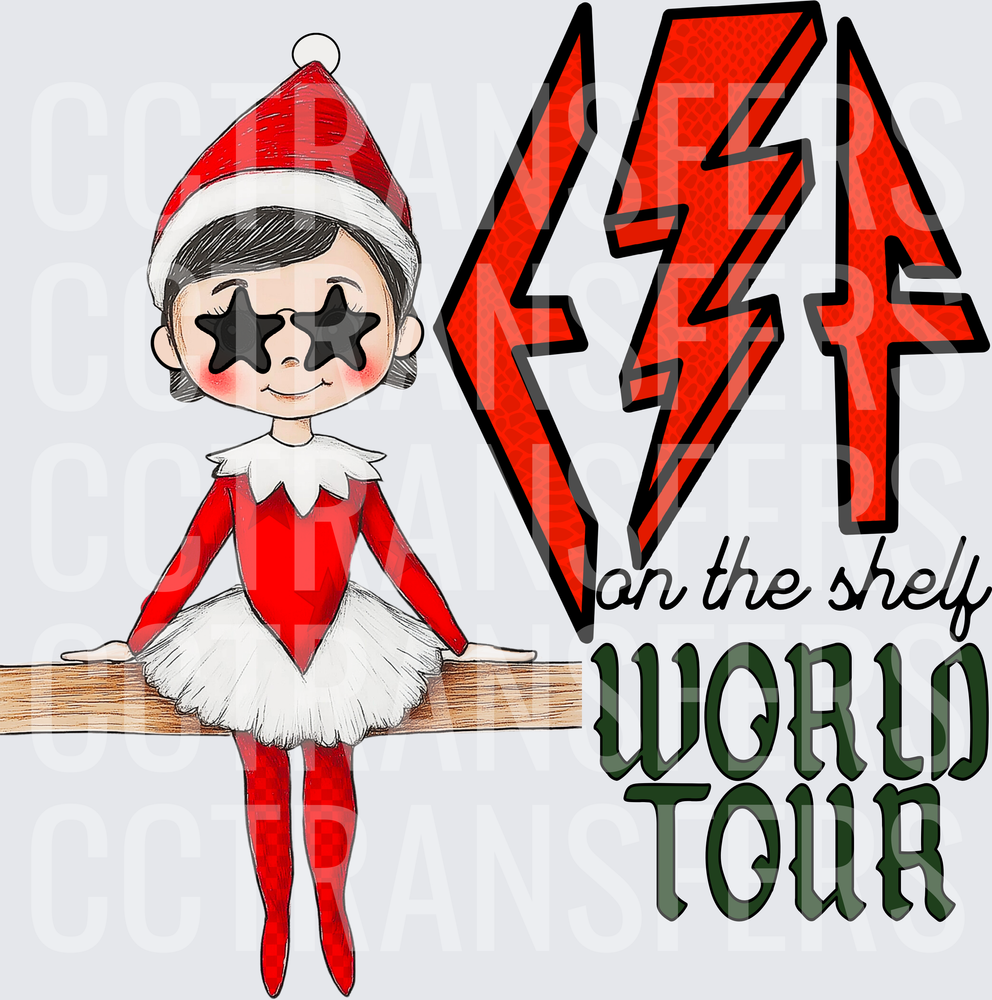 Elf On The Shelf World Tour Rock Lightning Bolt (DTF)