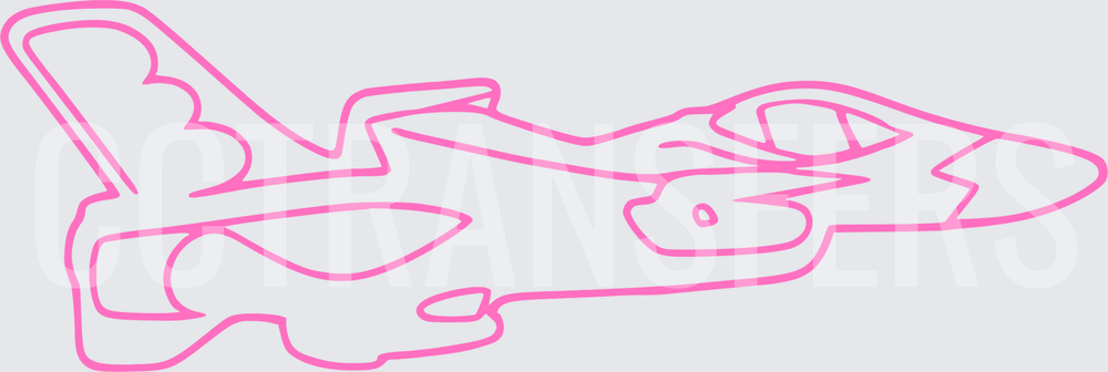 Pink Outline Fighter Jet Military Aircraft (DTF)