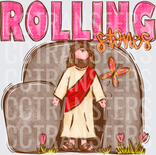 Rolling Stones Jesus Risen Tomb Easter Religious (DTF)