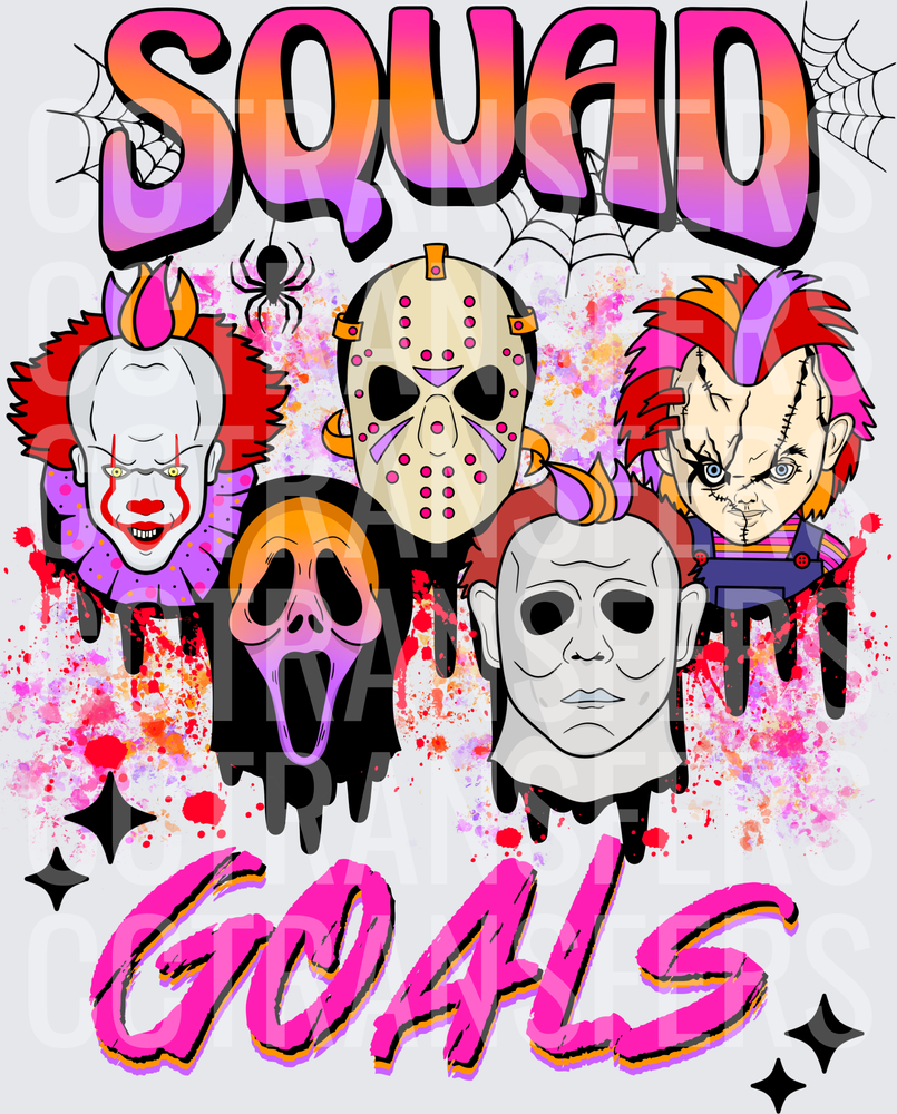 Squad Goals Horror Icon Mashup Halloween (DTF)