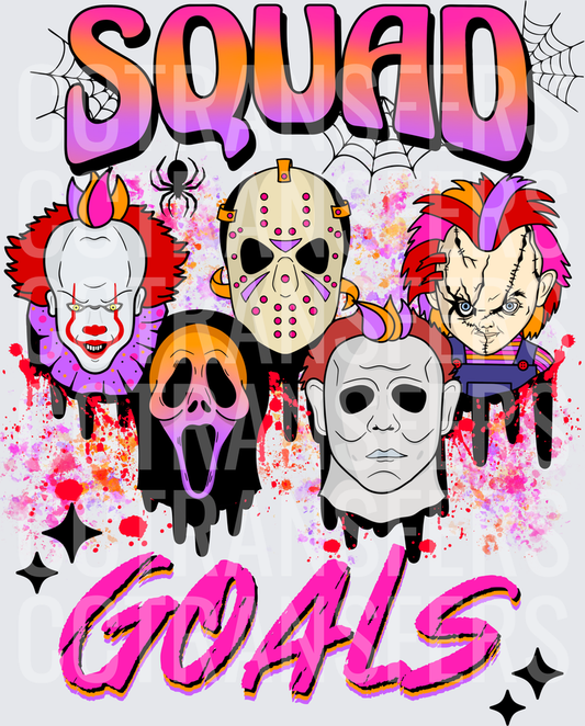 Squad Goals Horror Icon Mashup Halloween (DTF)