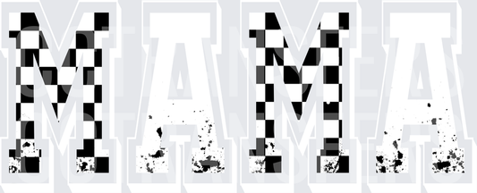 Checkered Pattern Letter M Grunge Distressed Design (DTF)