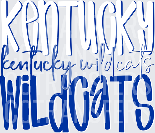 Kentucky Wildcats Multi-Style Typography Word Stack (DTF)