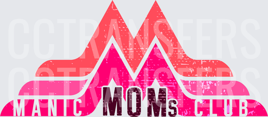 Manic MOMs Club Distressed Pink Red Bold Logo (DTF)