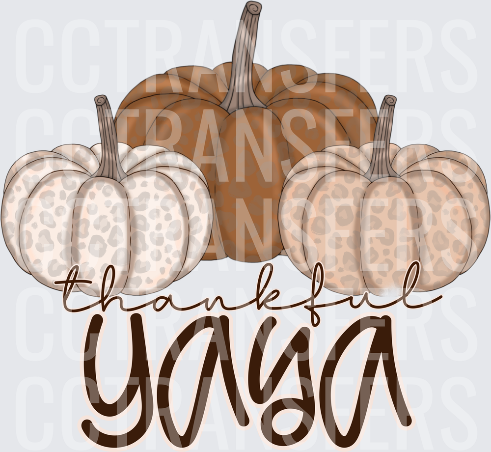 Thankful Yaya Leopard Print Fall Pumpkins (DTF)