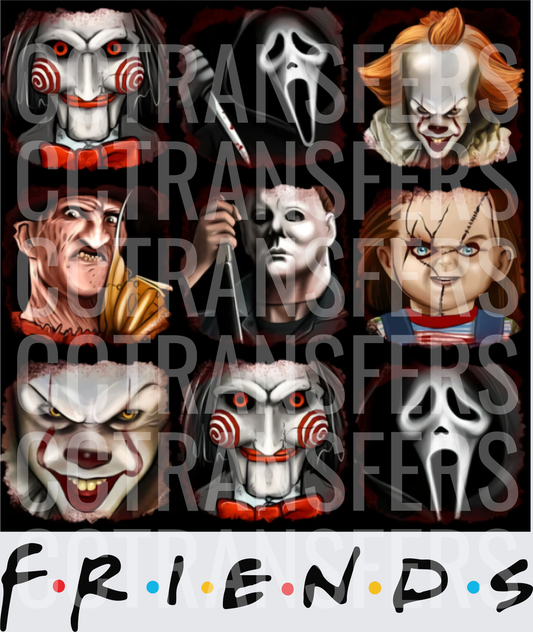 Horror Icons Friends TV Show Parody Collage (DTF)