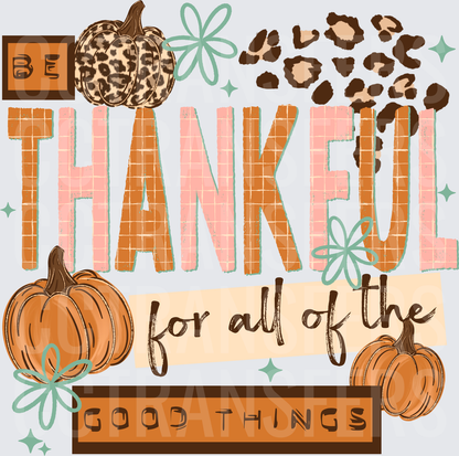 Be Thankful For All Of The Good Things Leopard Pumpkins (DTF)
