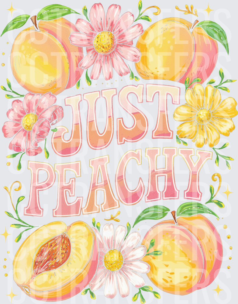 Just Peachy Floral Fruit Summer Design (DTF)