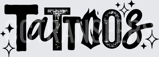 Mixed Font Tattoos Word Art with Sparkles (DTF)