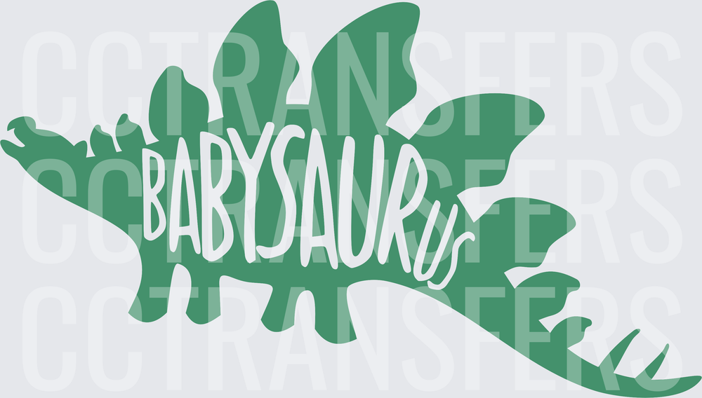 Green Stegosaurus Silhouette Babysaurus (DTF)