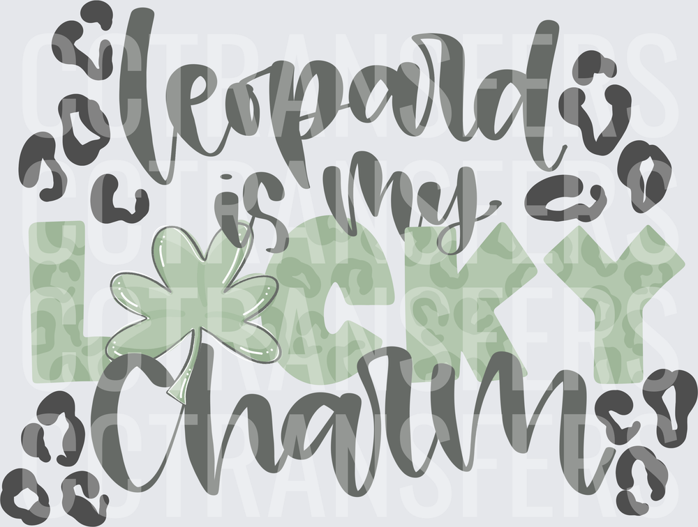 Leopard Is My Lucky Charm Shamrock St. Patrick's Day (DTF)