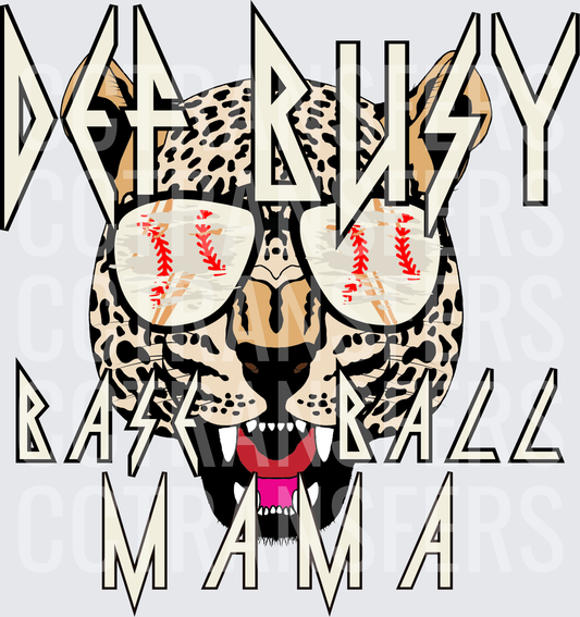 Def Busy Baseball Mama Leopard With Shades (DTF)