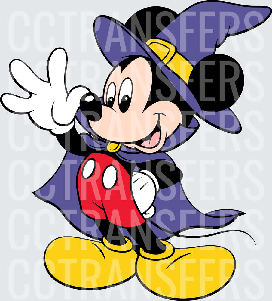 Cartoon Mouse Halloween Wizard Witch Hat Cape (DTF)