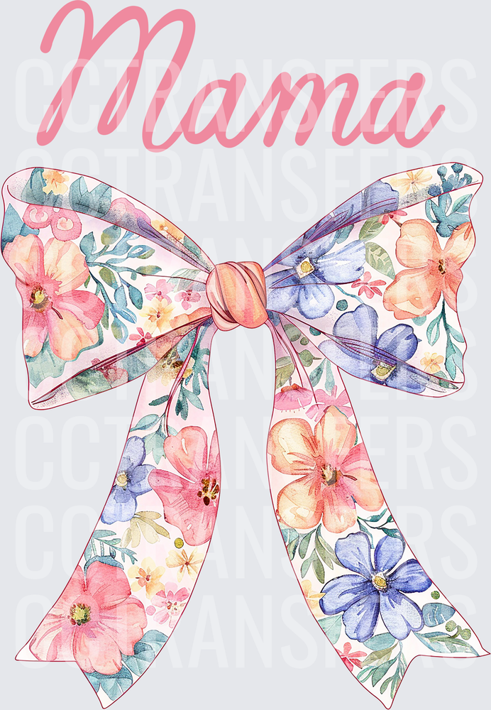 Mama Watercolor Floral Bow (DTF)