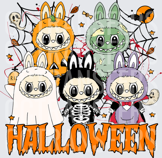 Kawaii Halloween Bunny Crew Ghost Skeleton Vampire DTF