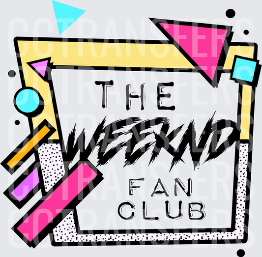 The Weeknd Fan Club Retro 80s Geometric Design (DTF)