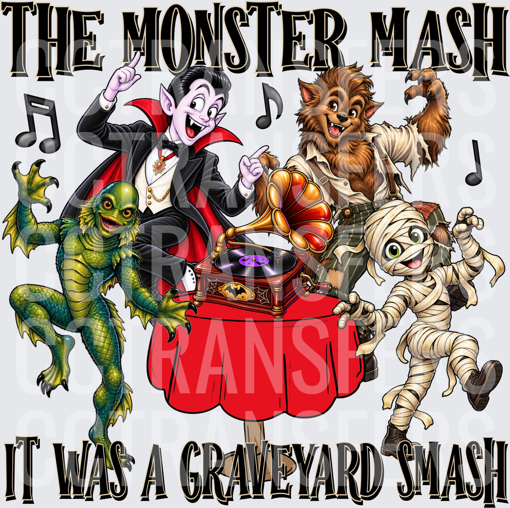 The Monster Mash It Was A Graveyard Smash Dancing Monsters (DTF)