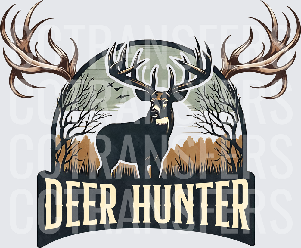 Deer Hunter Buck Antlers Wilderness Scene (DTF)