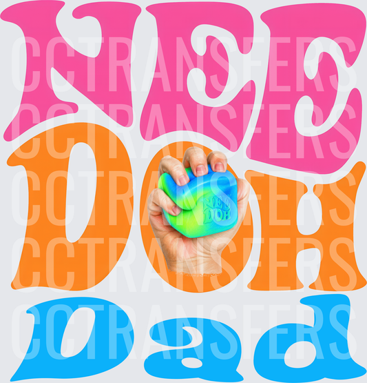 Nee Doh Dad Groovy Stress Ball Hand Typography (DTF)