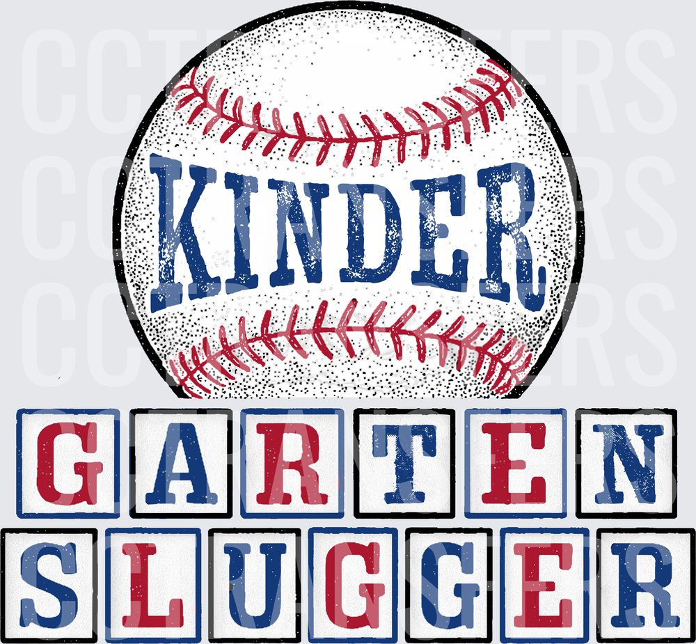 Kindergarten Slugger Vintage Baseball Design (DTF)