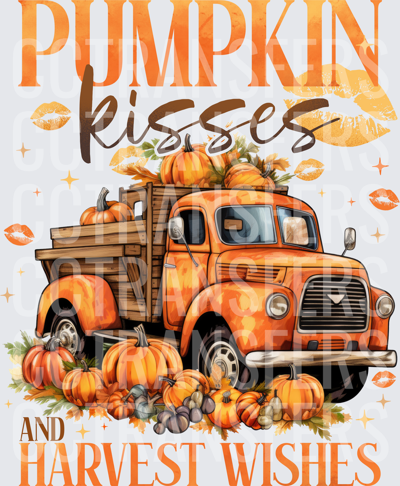 Pumpkin Kisses and Harvest Wishes Vintage Fall Truck (DTF)